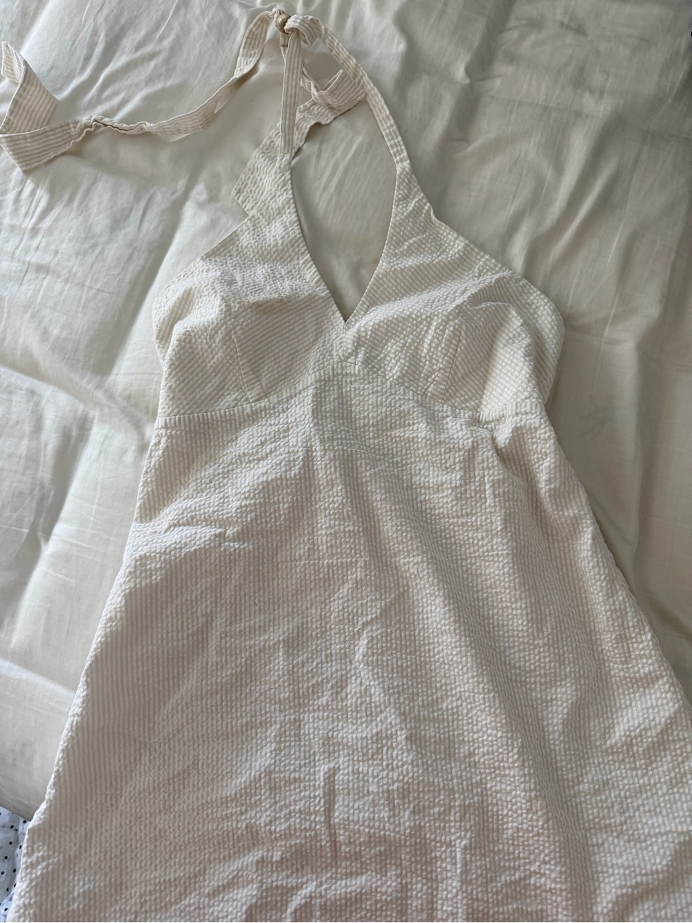 Target Ivory Seersucker Halter Slip Dress